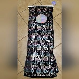 Oeko Tex Multicolor Ornaments Holiday 60 x 70 Inch Velvet Soft Throw Blanket